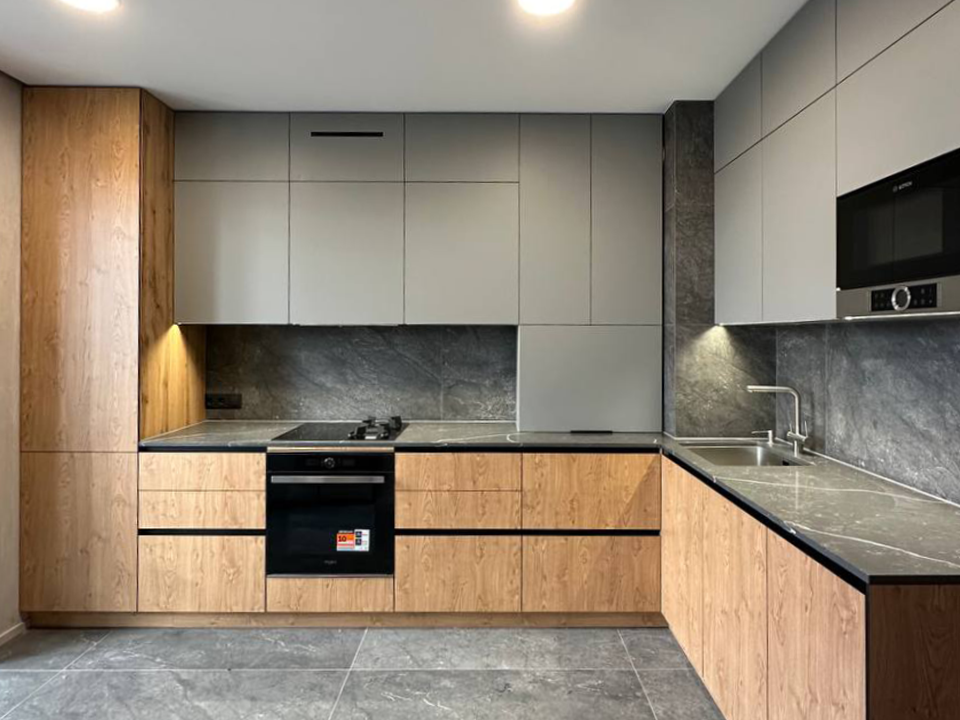 Wood&Stone Kitchen - HPL Fundermax photo №15
